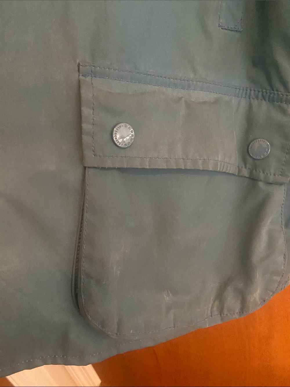 Alexa Chung Barbour Waxed Cotton Jacket with Black Corduroy Collar - Picture 4 of 16